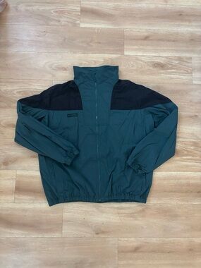 Columbia Teal and Black Full-Zip Windbreaker Jacket